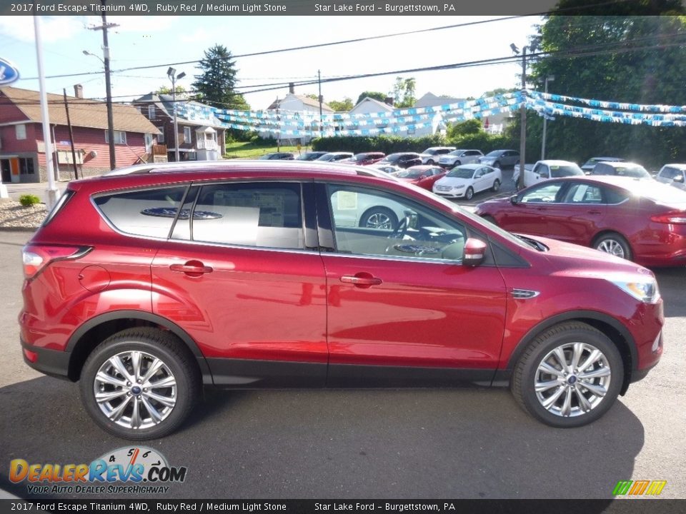 2017 Ford Escape Titanium 4WD Ruby Red / Medium Light Stone Photo #4
