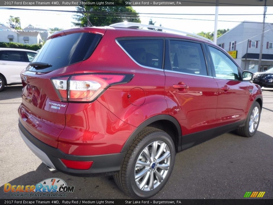 2017 Ford Escape Titanium 4WD Ruby Red / Medium Light Stone Photo #5