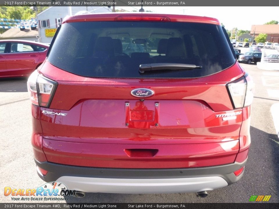 2017 Ford Escape Titanium 4WD Ruby Red / Medium Light Stone Photo #6