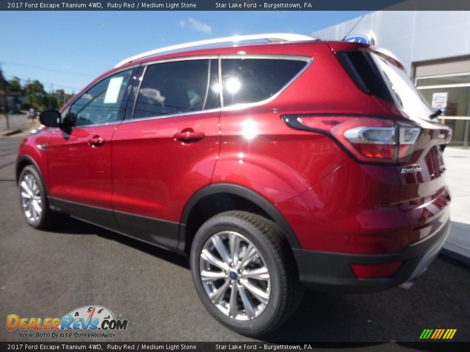 2017 Ford Escape Titanium 4WD Ruby Red / Medium Light Stone Photo #7