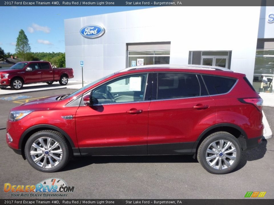 2017 Ford Escape Titanium 4WD Ruby Red / Medium Light Stone Photo #8