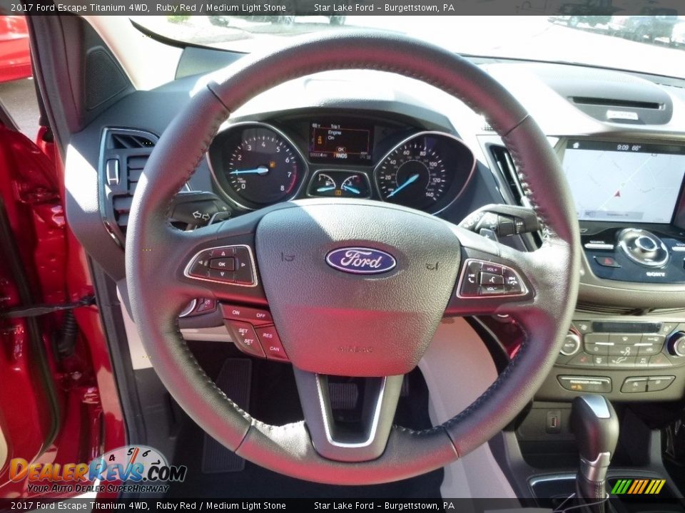 2017 Ford Escape Titanium 4WD Ruby Red / Medium Light Stone Photo #15