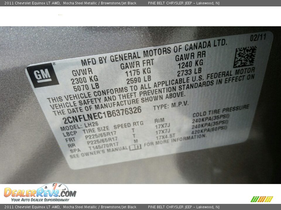 2011 Chevrolet Equinox LT AWD Mocha Steel Metallic / Brownstone/Jet Black Photo #19