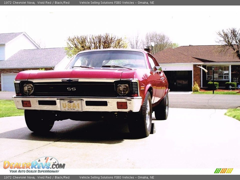 1972 Chevrolet Nova Vivid Red / Black/Red Photo #2