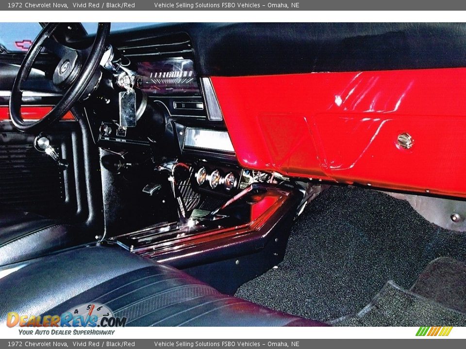 1972 Chevrolet Nova Vivid Red / Black/Red Photo #11