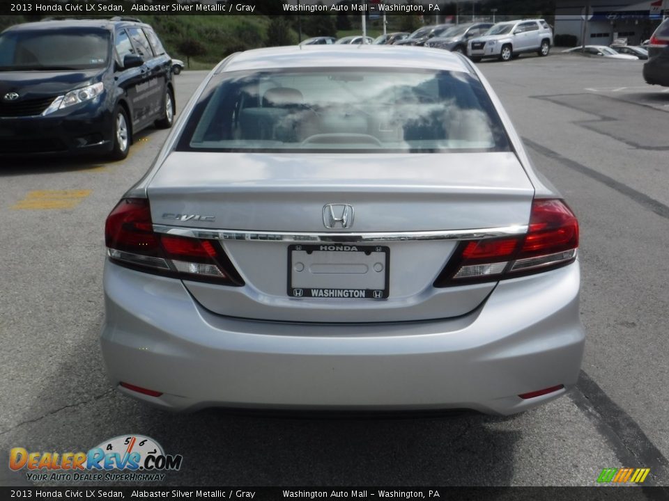 2013 Honda Civic LX Sedan Alabaster Silver Metallic / Gray Photo #8
