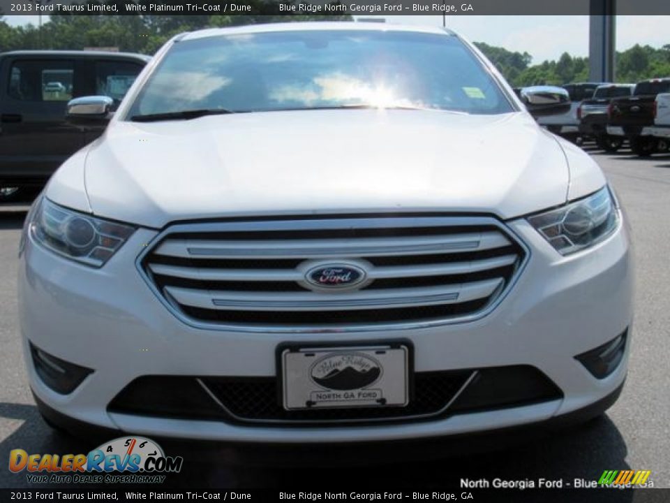 2013 Ford Taurus Limited White Platinum Tri-Coat / Dune Photo #8