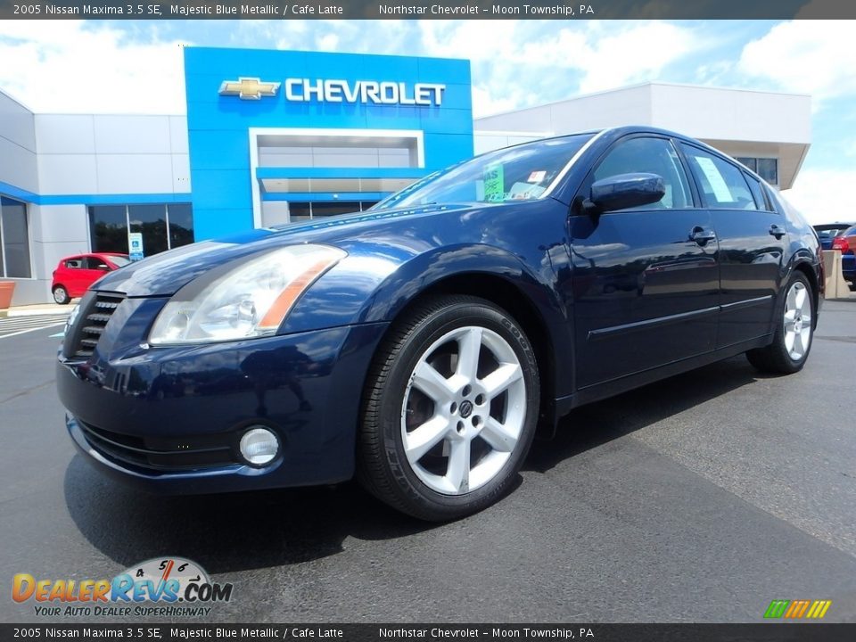 2005 Nissan Maxima 3.5 SE Majestic Blue Metallic / Cafe Latte Photo #2