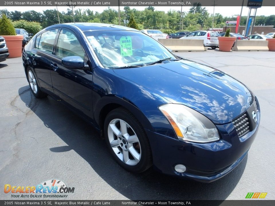 2005 Nissan Maxima 3.5 SE Majestic Blue Metallic / Cafe Latte Photo #10