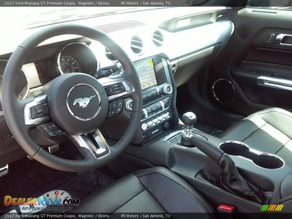 Ebony Interior - 2017 Ford Mustang GT Premium Coupe Photo #14