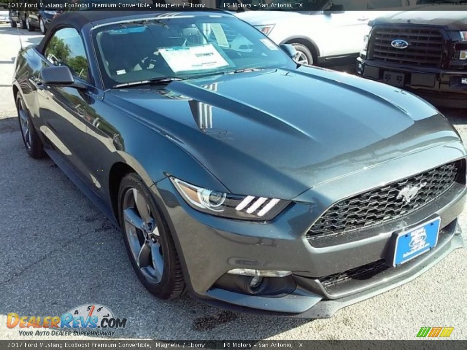 2017 Ford Mustang EcoBoost Premium Convertible Magnetic / Ebony Photo #24