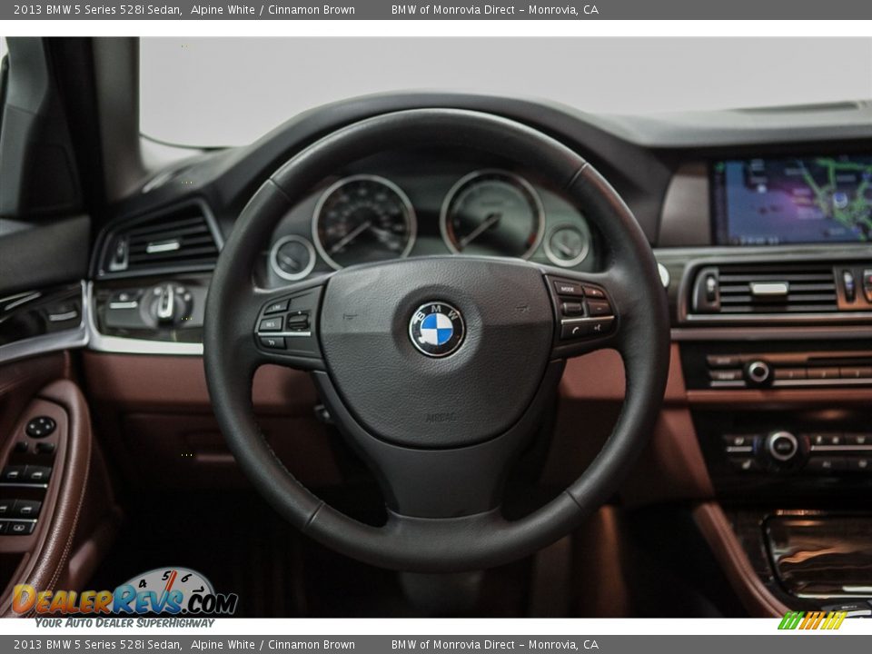 2013 BMW 5 Series 528i Sedan Alpine White / Cinnamon Brown Photo #16