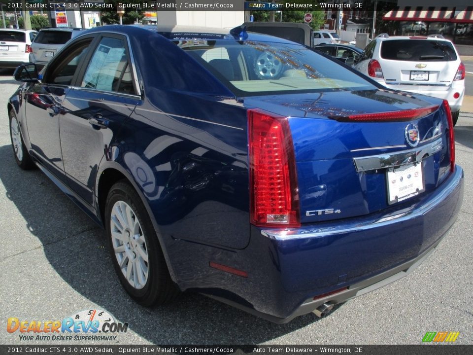 2012 Cadillac CTS 4 3.0 AWD Sedan Opulent Blue Metallic / Cashmere/Cocoa Photo #4