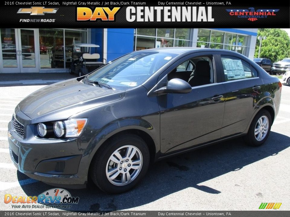 2016 Chevrolet Sonic LT Sedan Nightfall Gray Metallic / Jet Black/Dark Titanium Photo #1