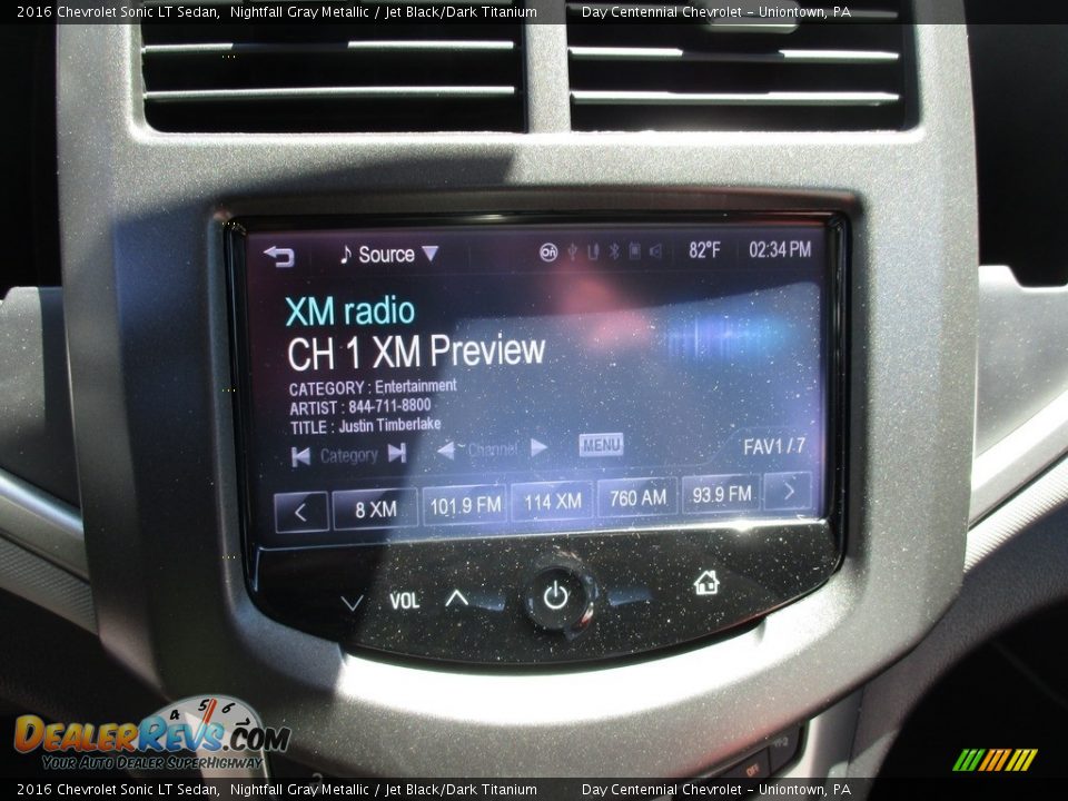 2016 Chevrolet Sonic LT Sedan Nightfall Gray Metallic / Jet Black/Dark Titanium Photo #16