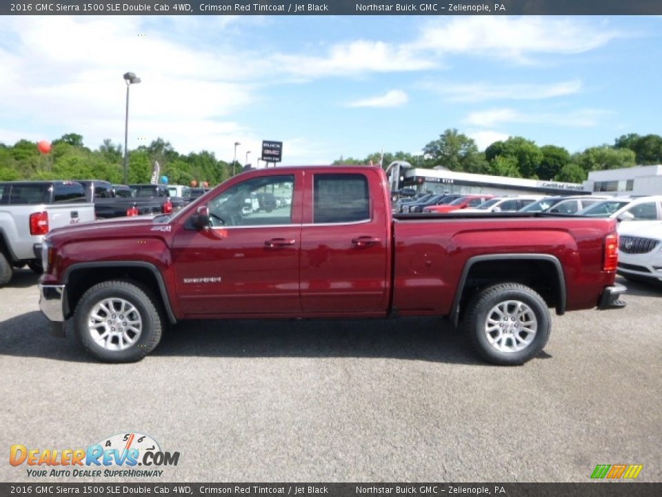 2016 GMC Sierra 1500 SLE Double Cab 4WD Crimson Red Tintcoat / Jet Black Photo #2