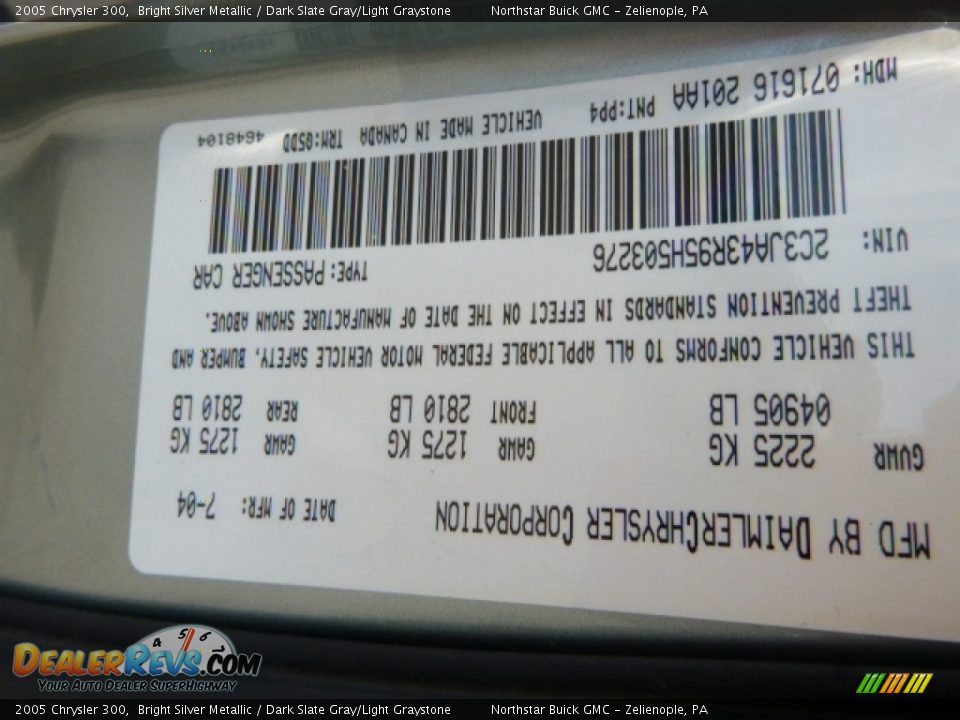 2005 Chrysler 300 Bright Silver Metallic / Dark Slate Gray/Light Graystone Photo #18