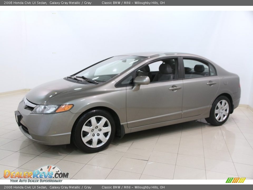 2008 Honda Civic LX Sedan Galaxy Gray Metallic / Gray Photo #3