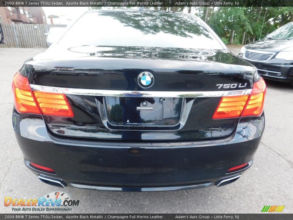 2009 BMW 7 Series 750Li Sedan Azurite Black Metallic / Champagne Full Merino Leather Photo #8