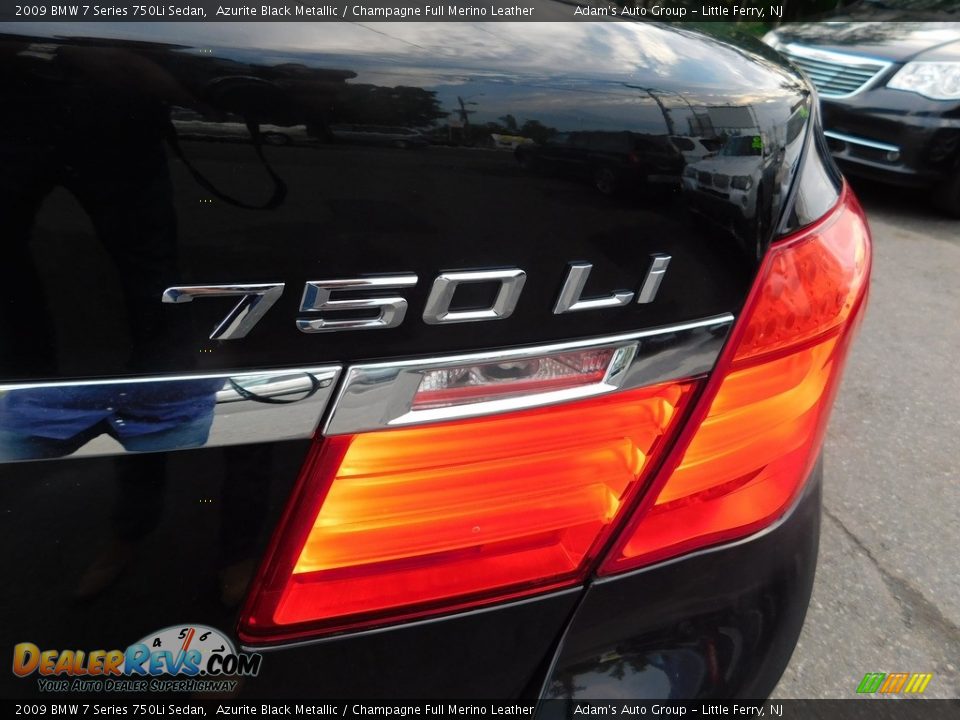 2009 BMW 7 Series 750Li Sedan Azurite Black Metallic / Champagne Full Merino Leather Photo #9