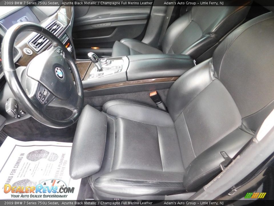 2009 BMW 7 Series 750Li Sedan Azurite Black Metallic / Champagne Full Merino Leather Photo #16