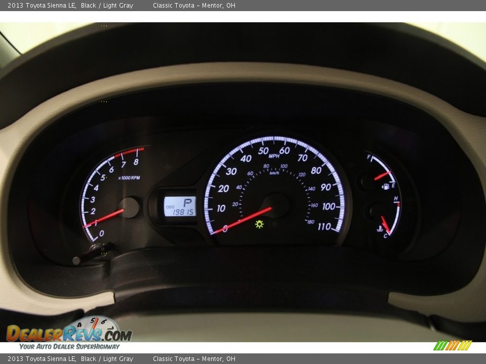 2013 Toyota Sienna LE Black / Light Gray Photo #9