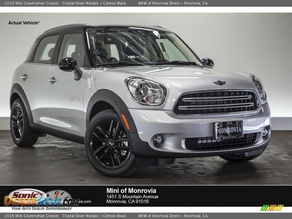 2016 Mini Countryman Cooper Crystal Silver Metallic / Carbon Black Photo #1