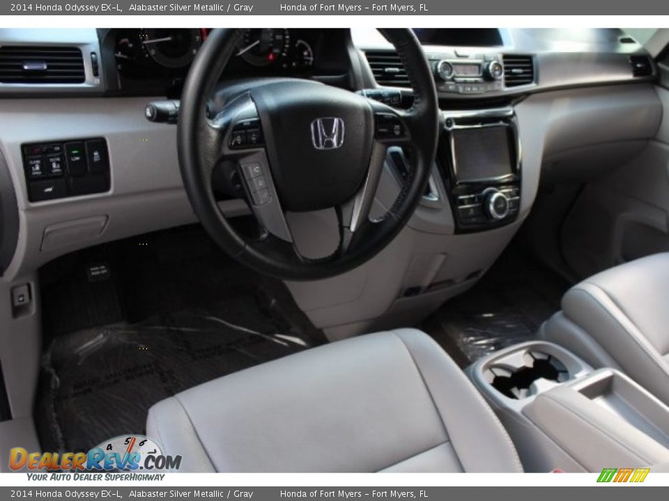2014 Honda Odyssey EX-L Alabaster Silver Metallic / Gray Photo #11