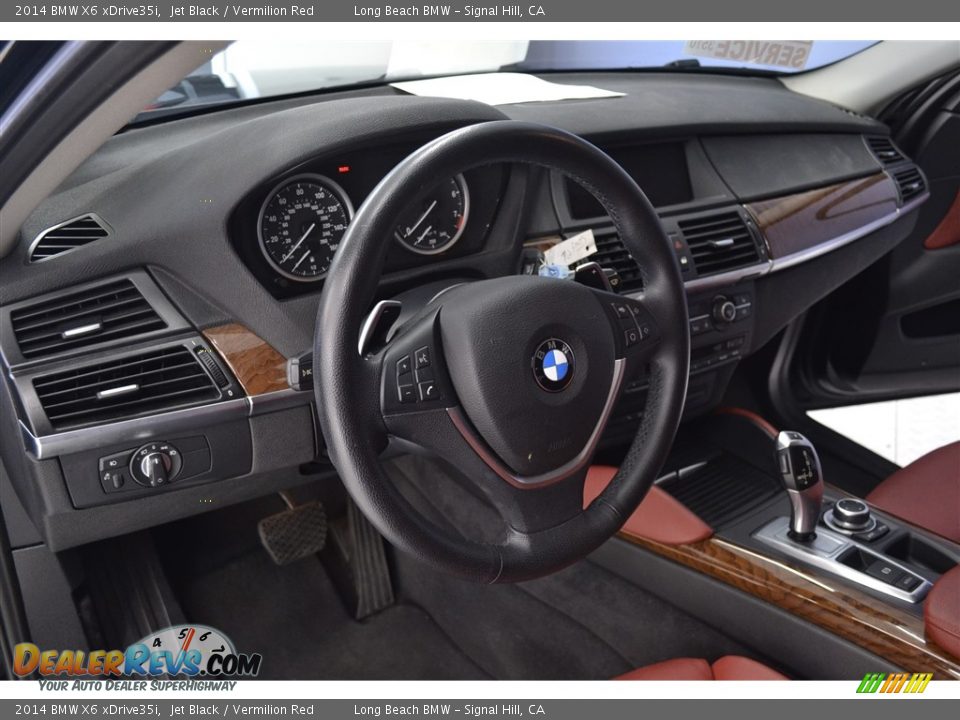 2014 BMW X6 xDrive35i Jet Black / Vermilion Red Photo #11