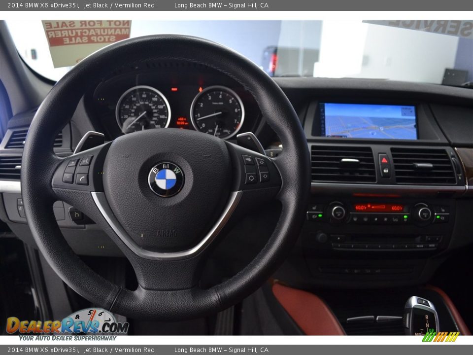 2014 BMW X6 xDrive35i Jet Black / Vermilion Red Photo #27