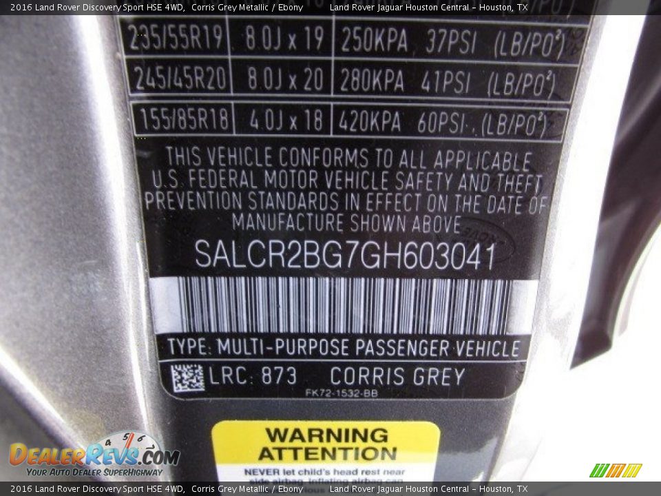 2016 Land Rover Discovery Sport HSE 4WD Corris Grey Metallic / Ebony Photo #14