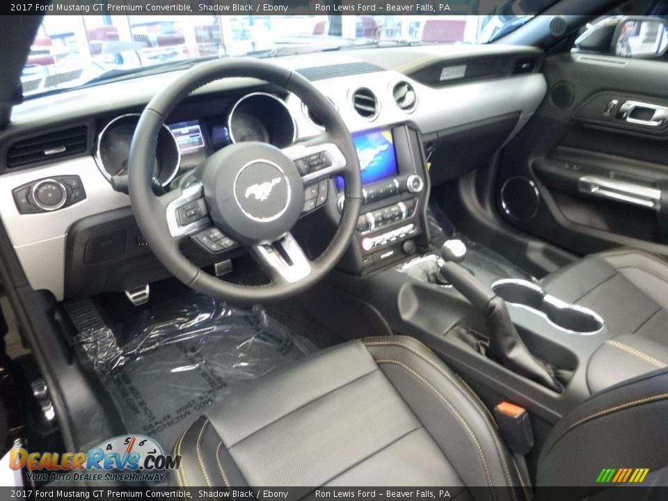 Ebony Interior - 2017 Ford Mustang GT Premium Convertible Photo #13