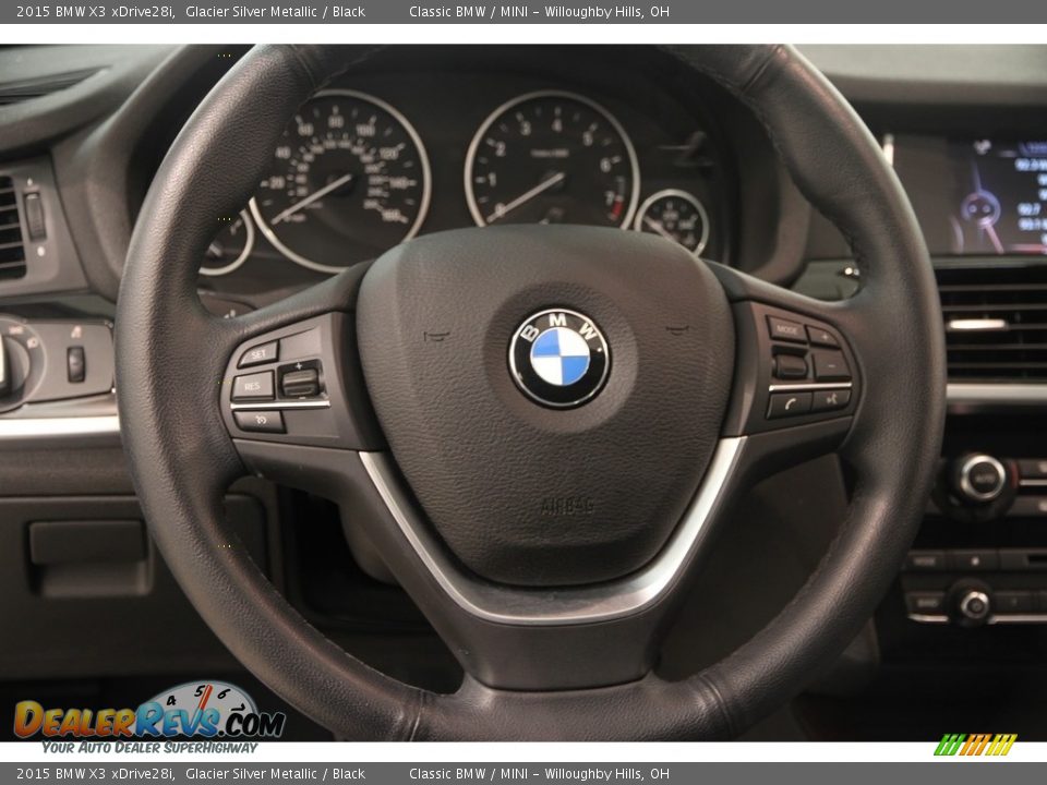 2015 BMW X3 xDrive28i Glacier Silver Metallic / Black Photo #6