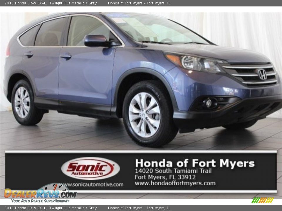 2013 Honda CR-V EX-L Twilight Blue Metallic / Gray Photo #1