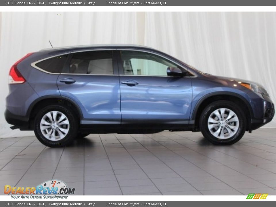 2013 Honda CR-V EX-L Twilight Blue Metallic / Gray Photo #3