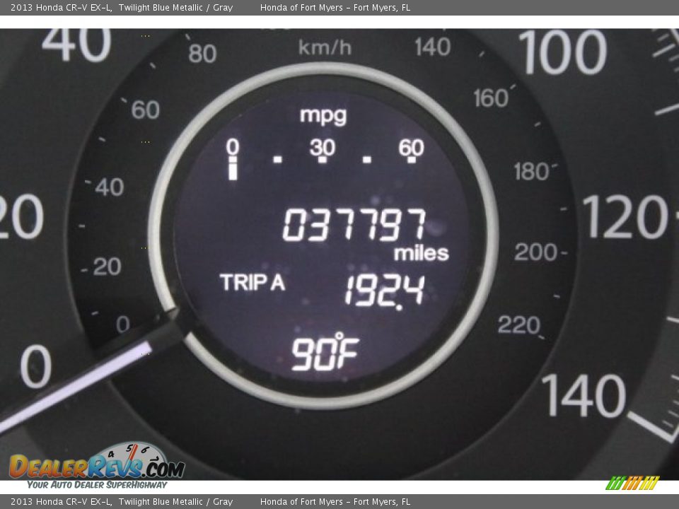2013 Honda CR-V EX-L Twilight Blue Metallic / Gray Photo #16