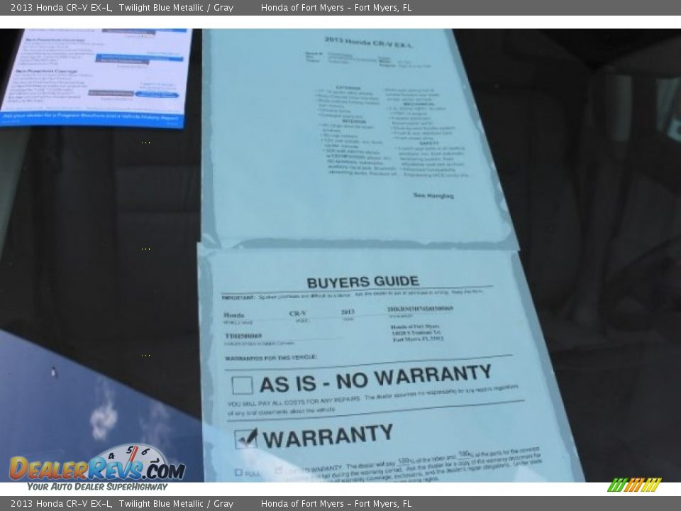 2013 Honda CR-V EX-L Twilight Blue Metallic / Gray Photo #33