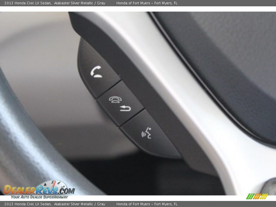 2013 Honda Civic LX Sedan Alabaster Silver Metallic / Gray Photo #13