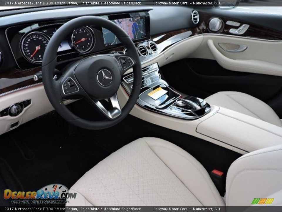 2017 Mercedes-Benz E 300 4Matic Sedan Polar White / Macchiato Beige/Black Photo #7