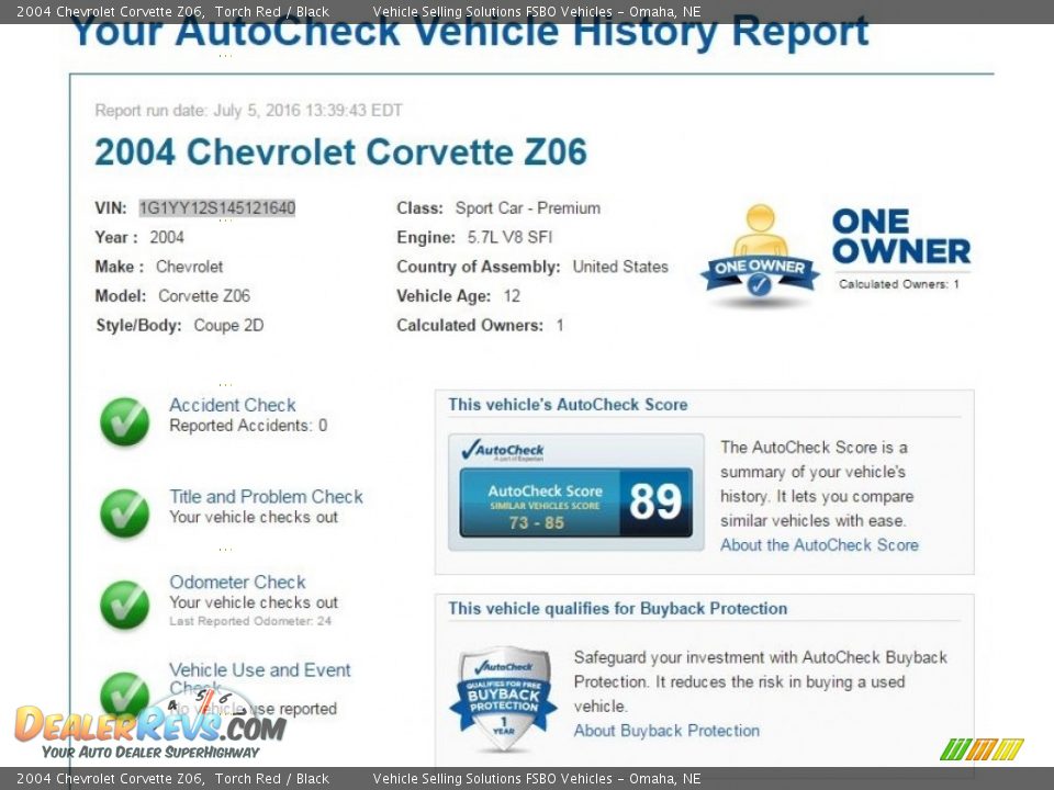 Dealer Info of 2004 Chevrolet Corvette Z06 Photo #2