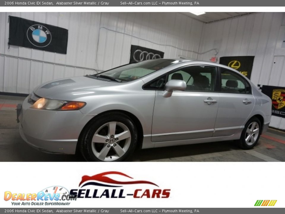 2006 Honda Civic EX Sedan Alabaster Silver Metallic / Gray Photo #1