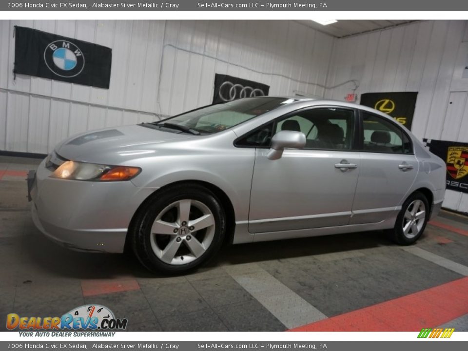 2006 Honda Civic EX Sedan Alabaster Silver Metallic / Gray Photo #2