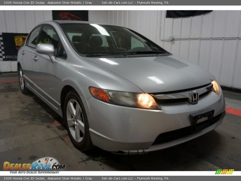 2006 Honda Civic EX Sedan Alabaster Silver Metallic / Gray Photo #5