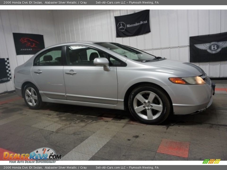 2006 Honda Civic EX Sedan Alabaster Silver Metallic / Gray Photo #6