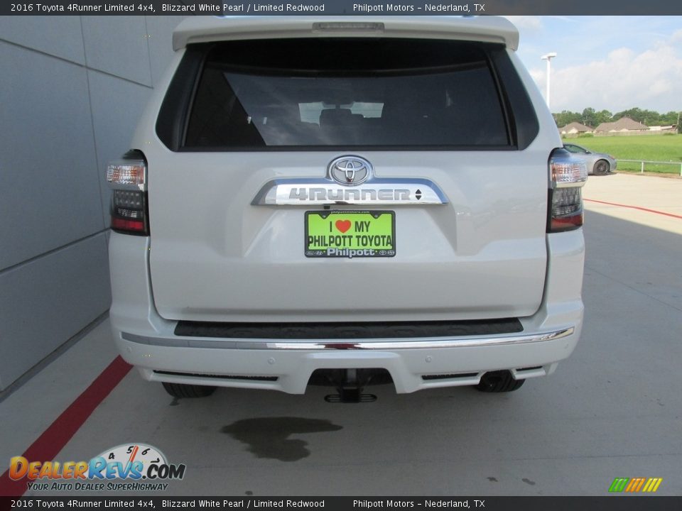 2016 Toyota 4Runner Limited 4x4 Blizzard White Pearl / Limited Redwood Photo #5