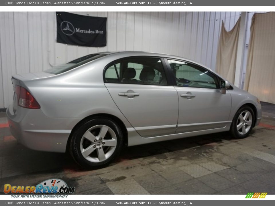 2006 Honda Civic EX Sedan Alabaster Silver Metallic / Gray Photo #7