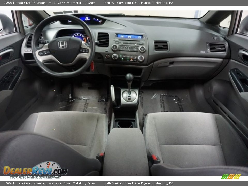 2006 Honda Civic EX Sedan Alabaster Silver Metallic / Gray Photo #25
