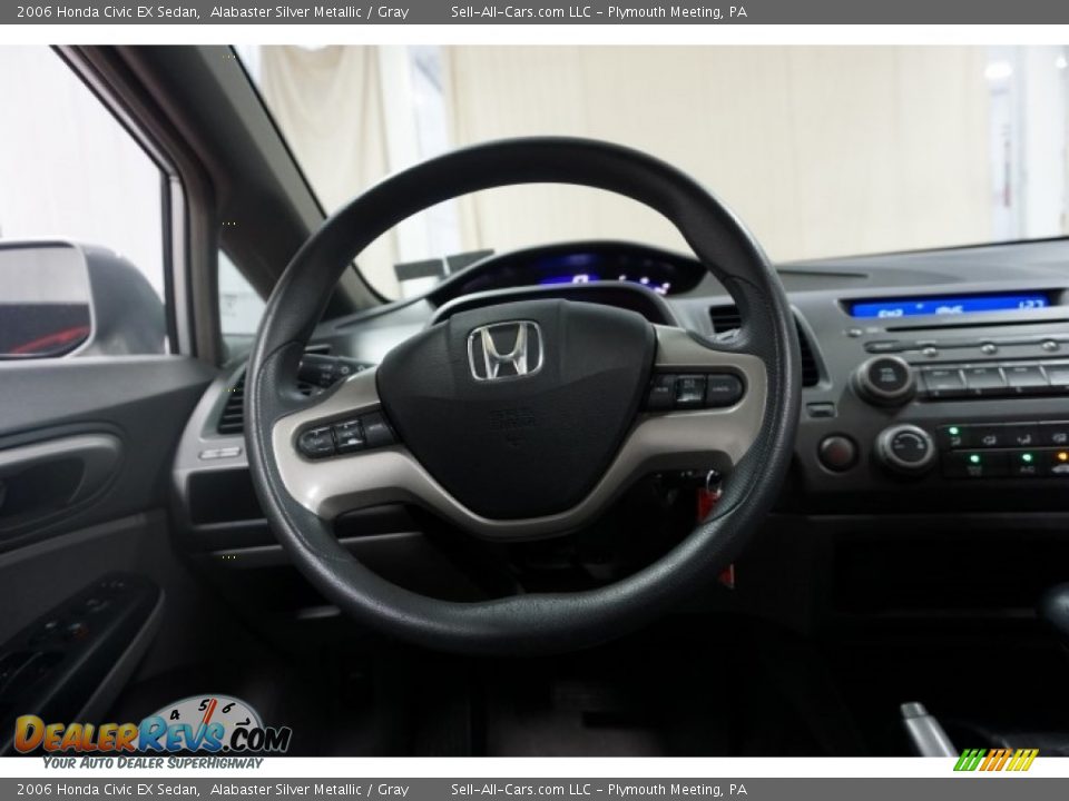2006 Honda Civic EX Sedan Alabaster Silver Metallic / Gray Photo #27