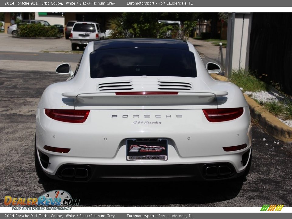 2014 Porsche 911 Turbo Coupe White / Black/Platinum Grey Photo #3