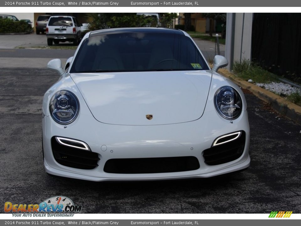2014 Porsche 911 Turbo Coupe White / Black/Platinum Grey Photo #6